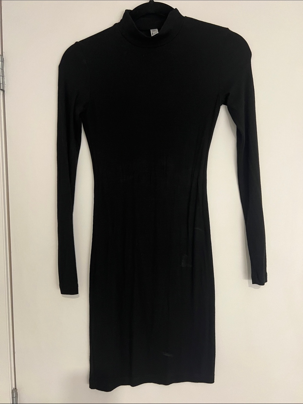 American Apparel Black Long-Sleeve Mock Neck Dress